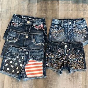 Justice Premium Jean shorts 5 pack.